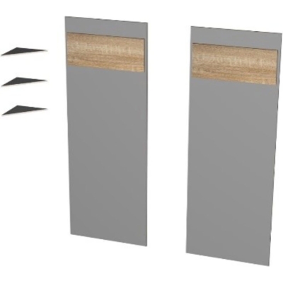 Стенд стойки боковые Grossman 100x40x237см ЛДСП - шамони тёмный/темно серый/9049
