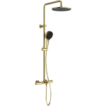 Душевая стойка с термостатическим смесителем и изливом SC9008BG SANCOS Etna брашированное золото/Италия
