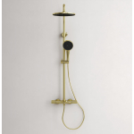 Душевая стойка с термостатическим смесителем и изливом SC9008BG SANCOS Etna брашированное золото/Италия — изображение 2