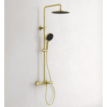 Душевая стойка с термостатическим смесителем и изливом SC9008BG SANCOS Etna брашированное золото/Италия — изображение 3