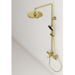 Душевая стойка с термостатическим смесителем и изливом SC9008BG SANCOS Etna брашированное золото/Италия — изображение 4