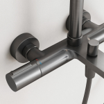 Душевая стойка с термостатическим смесителем и изливом SC9008GG SANCOS Etna вороненая сталь/Италия — изображение 7