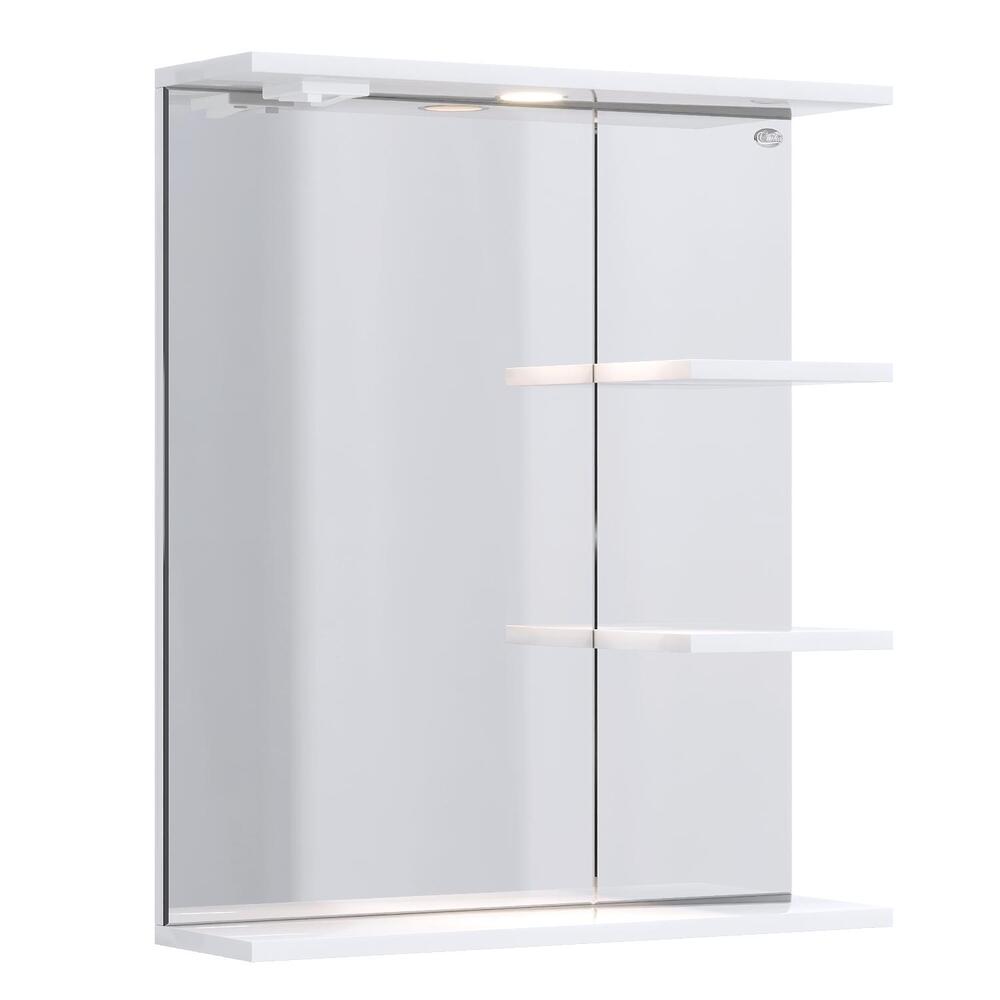 Зеркало КОРАЛЛ 60 см (полки справа)