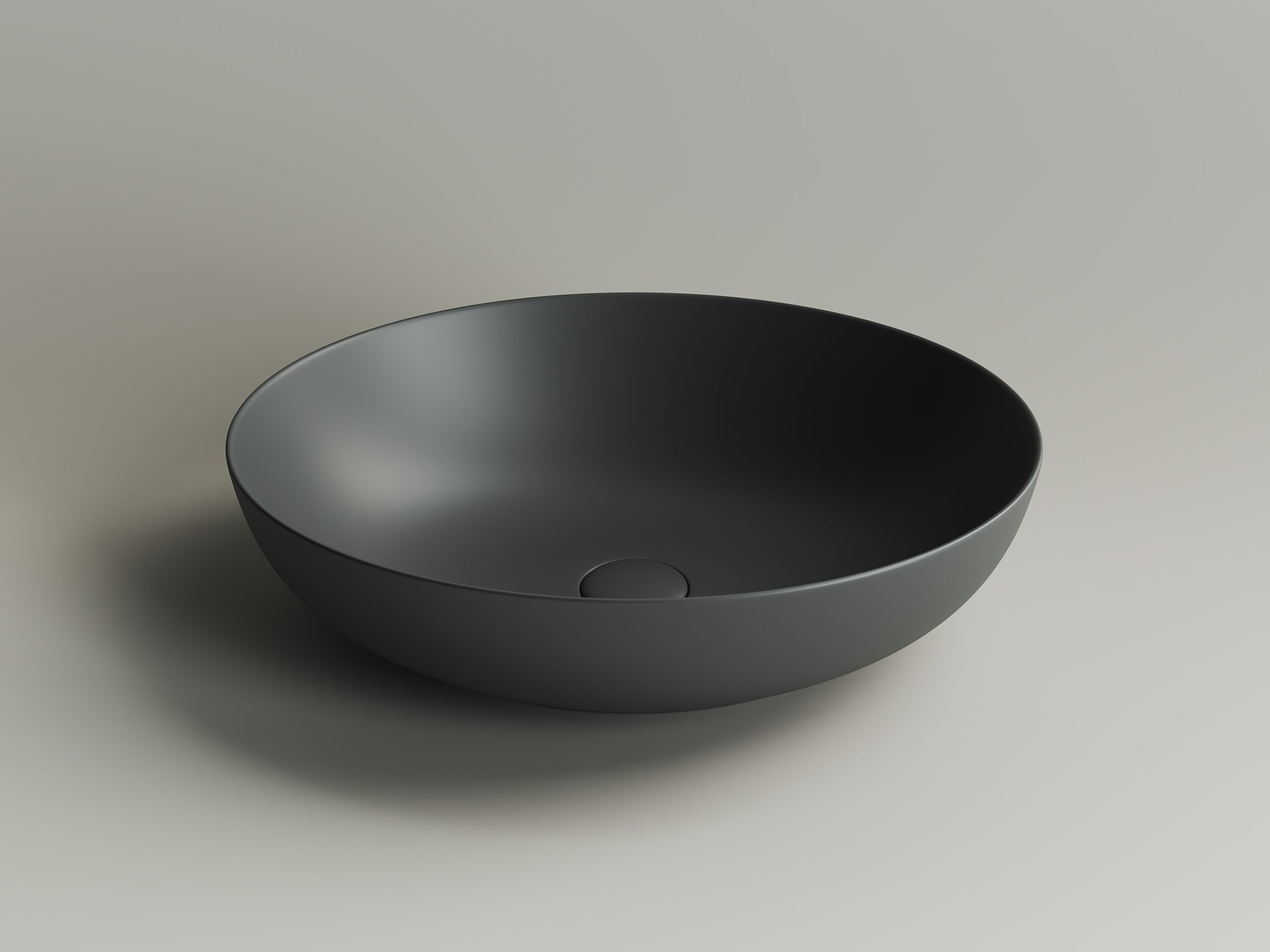 Умывальник 520х395х130мм МАТОВАЯ чаша Element CeramicaNova накладная овальная CN6017MDH Тёмный Антрацит/Италия