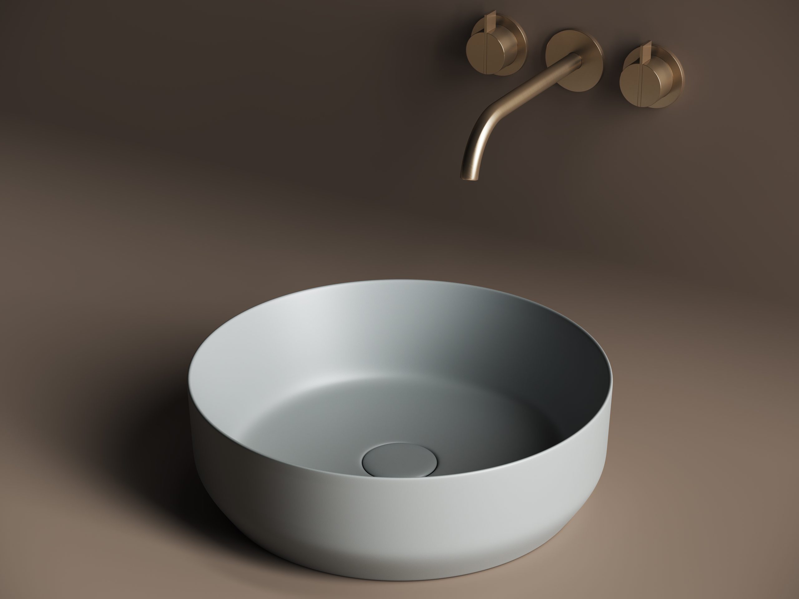 Умывальник 390х390х120мм МАТОВАЯ чаша Element CeramicaNova накладная круглая CN6022MH Антрацит/Италия