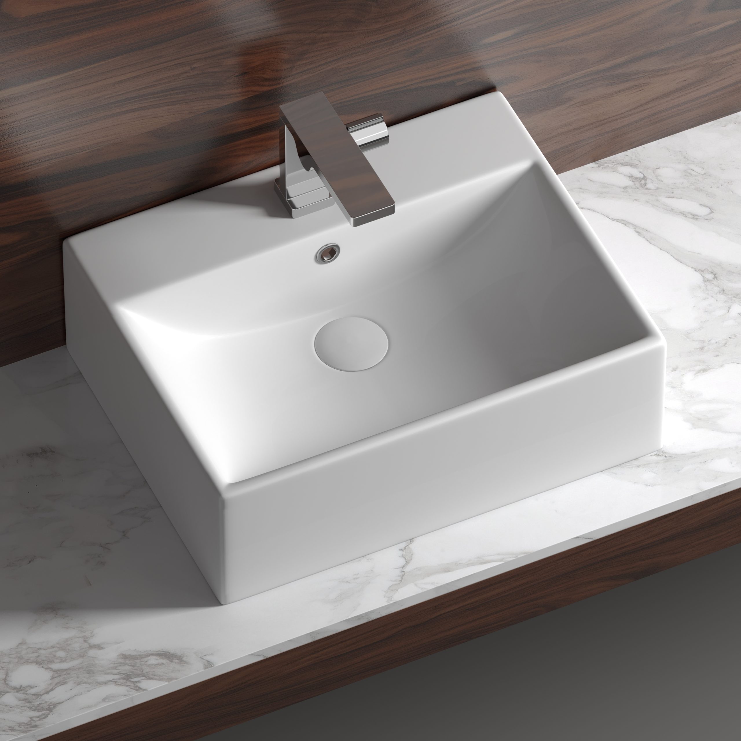 Умывальник 500х410х160мм чаша Element CeramicaNova накладная прямоугольная CN6040/Италия