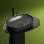 Умывальник 600х415х135мм МАТОВАЯ чаша CeramicaNova накладная овальная CN6047MDH Тёмный Антрацит/Италия