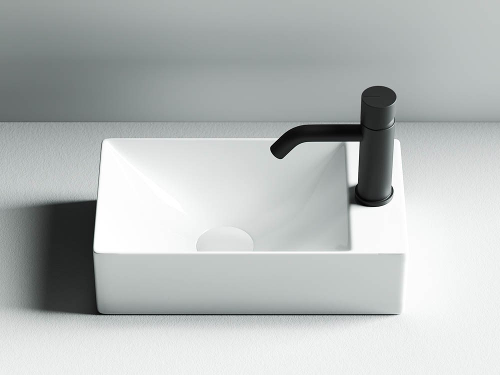 Умывальник 375х215х100мм Element CeramicaNova подвесной прямоугольный CN5007 Правый/Италия