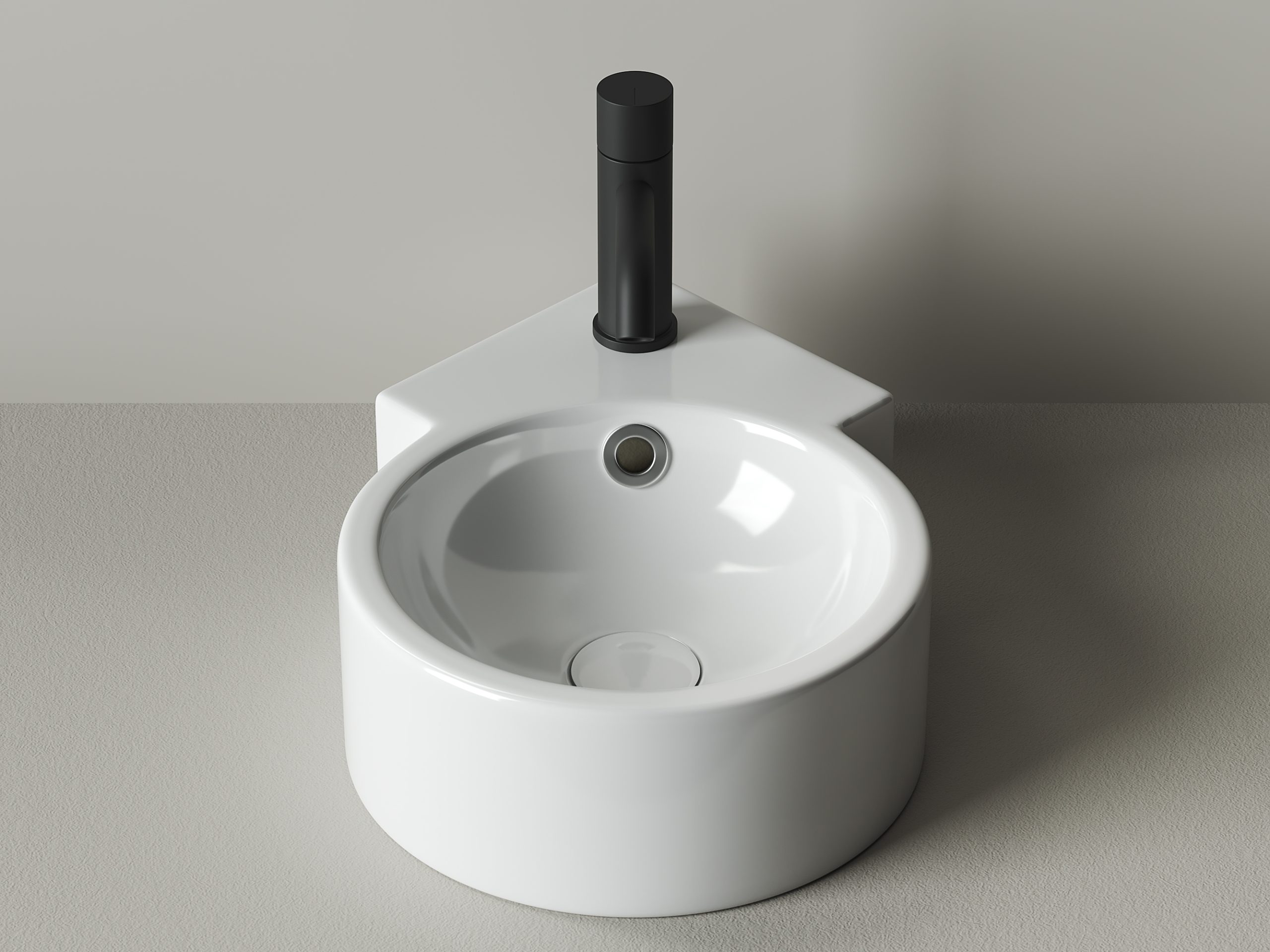 Умывальник 310х430х125мм Element CeramicaNova угловой подвесной CN5019/Италия