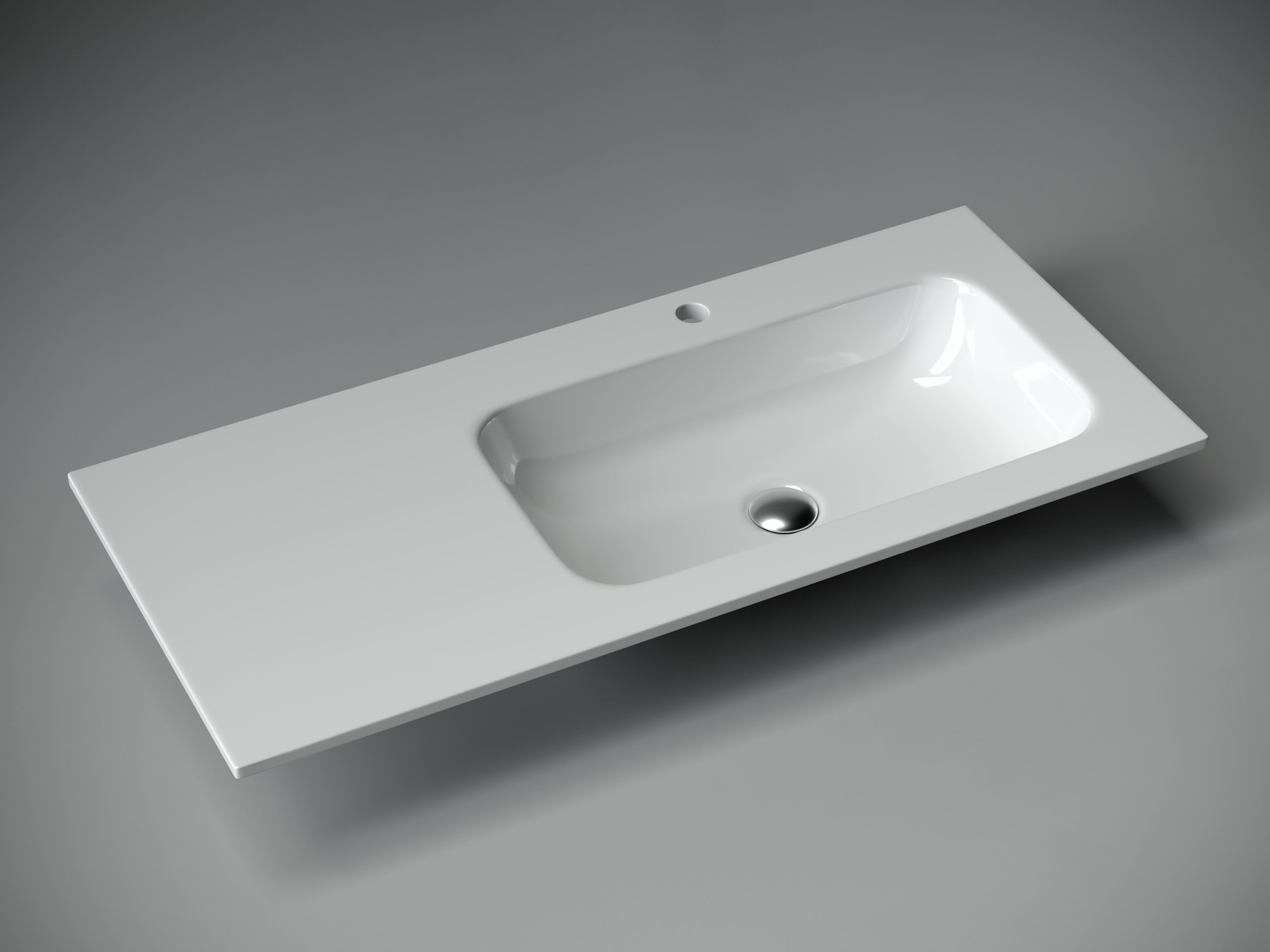 Умывальник 1010х457х137мм Grace CeramicaNova накладной прямоугольный CN7015 чаша справа/Италия