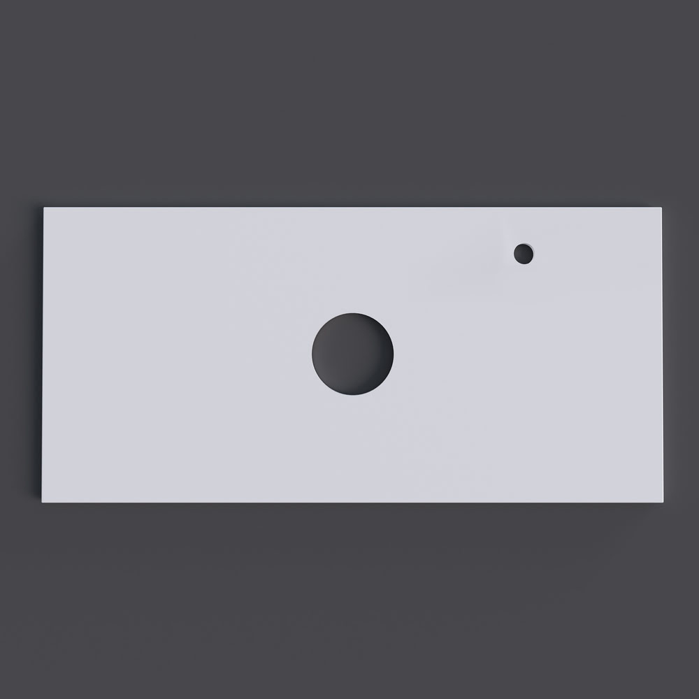 Столешница для ванной комнаты Grossman ФЛАЙ 100 см белая c отверстием под смеситель