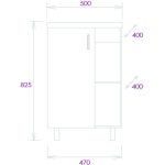 Тумба 50 см ТИМБЕР Серый матовый/дуб сонома с умывальником Фостер-50 — изображение 3