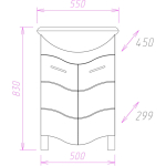 Тумба 55 см ЛАЙН с умывальником — изображение 3