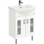 Тумба 55 см КРИСТАЛЛ напольная белая с умывальником Балтика-55