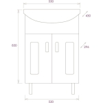 Тумба 55 см КРИСТАЛЛ напольная белая с умывальником Балтика-55 — изображение 3