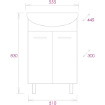 Тумба 55 см КОРАЛЛ с умывальником Уют-55 — изображение 3