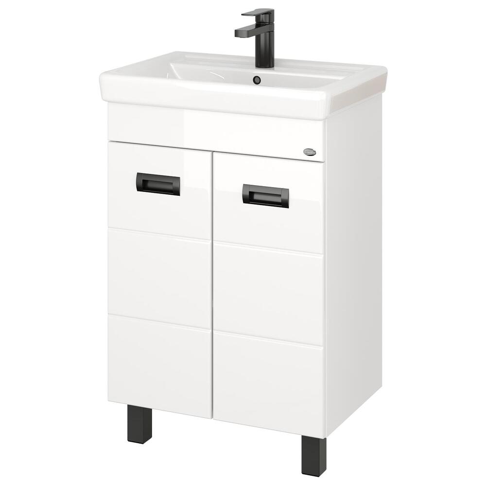 Тумба 60 см БАЛТИКА-Квадро BLACK с умывальником Тигода-60