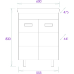 Тумба 60 см БАЛТИКА-Квадро BLACK с умывальником Тигода-60 — изображение 3