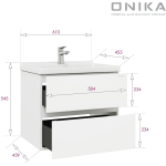 Тумба 60 см Эвада ПОДВЕСНАЯ с умывальником Миранда-60 — изображение 4