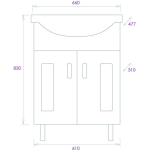 Тумба 65 см КРИСТАЛЛ с умывальником — изображение 3