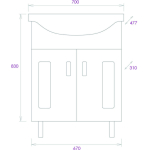 Тумба 70 см КРИСТАЛЛ с умывальником — изображение 3