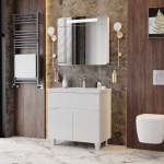 Шкаф-зеркало Неаполь 80 белый c LED подсветкой — изображение 5