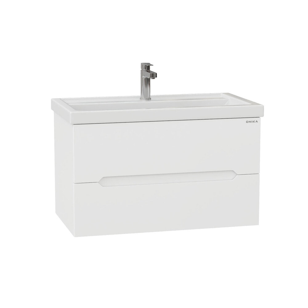 Тумба 80 см АЙЛЕНД подвесная с умывальником Фостер-80