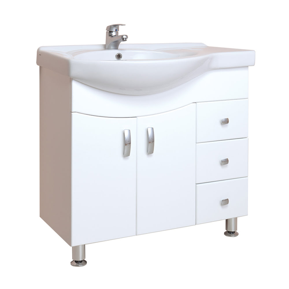 Тумба 82 см ЭЛЬБРУС крыло справа с умывальником