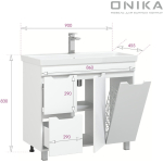 Тумба 90 см АЙЛЕНД с умывальником Адриана-90 — изображение 5
