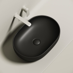 Умывальник 600х415х135мм МАТОВАЯ чаша Element CeramicaNova накладная овальная CN6047MB Чёрная/Италия — изображение 8