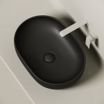 Умывальник 600х415х135мм МАТОВАЯ чаша Element CeramicaNova накладная овальная CN6047MB Чёрная/Италия — изображение 3