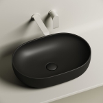 Умывальник 600х415х135мм МАТОВАЯ чаша Element CeramicaNova накладная овальная CN6047MB Чёрная/Италия — изображение 7