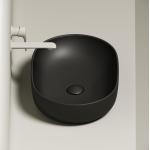 Умывальник 600х415х135мм МАТОВАЯ чаша Element CeramicaNova накладная овальная CN6047MB Чёрная/Италия — изображение 5
