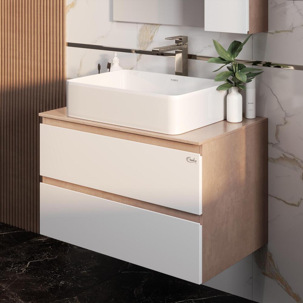 Тумба 80 см АЛЕСТА Подвесная с умывальником