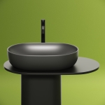 Умывальник 600х415х135мм МАТОВАЯ чаша CeramicaNova накладная овальная CN6047MDH Тёмный Антрацит/Италия — изображение 2