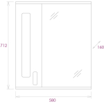 Шкаф-зеркало КРИСТАЛЛ 58 см Левый — изображение 3
