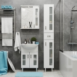 Тумба 55 см КРИСТАЛЛ напольная белая с умывальником Балтика-55 — изображение 5