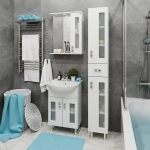 Тумба 55 см КРИСТАЛЛ напольная белая с умывальником Балтика-55 — изображение 4