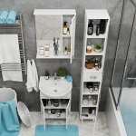 Тумба 55 см КРИСТАЛЛ напольная белая с умывальником Балтика-55 — изображение 6