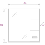 Шкаф-зеркало  БАЛТИКА 67 см Правый — изображение 4