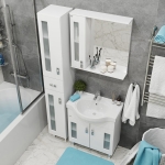 Шкаф-зеркало  КРИСТАЛЛ 67 см Левый — изображение 6