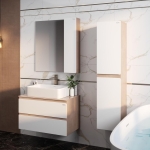 Пенал АЛЕСТА 35 подвесной белый/камень светлый — изображение 3