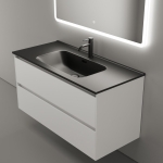 Тумба 100 см Cento ПОДВЕСНАЯ Sancos с умывальником CN7003MB — изображение 4