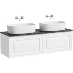 Тумба 140 см VERY Bianco ПОДВЕСНАЯ Sancos со столешницей и с раковинами CN6075