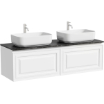 Тумба 140 см VERY Bianco ПОДВЕСНАЯ Sancos со столешницей и с раковинами CN5043