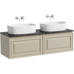 Тумба 140 см VERY Beige Soft ПОДВЕСНАЯ Sancos со столешницей и с раковинами CN6075
