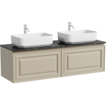 Тумба 160 см VERY Beige Soft ПОДВЕСНАЯ Sancos со столешницей и с раковинами CN5043