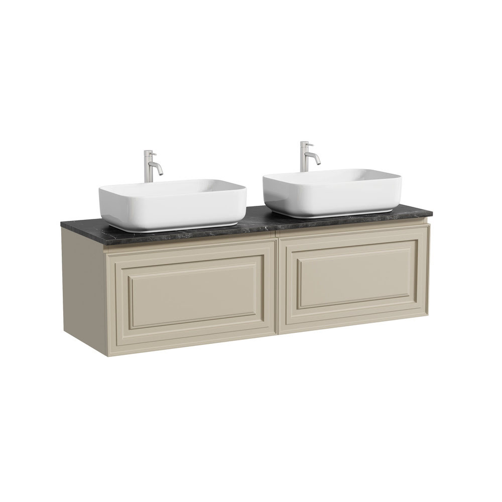 Тумба 160 см VERY Beige Soft ПОДВЕСНАЯ Sancos со столешницей и с раковинами CN5043