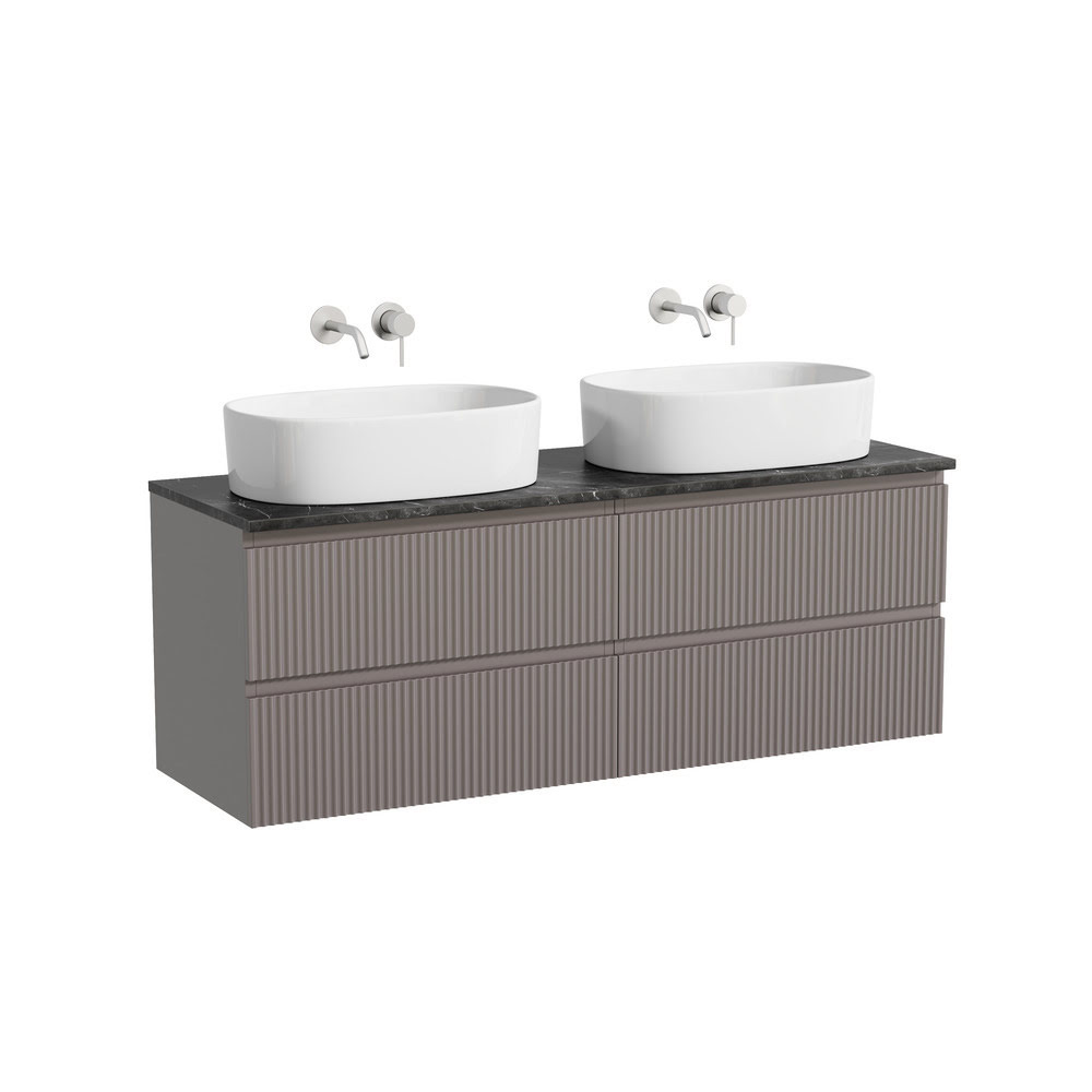 Тумба 140 см SNOB R Doha Soft ПОДВЕСНАЯ Sancos со столешницей и с раковинами CN6075