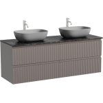 Тумба 140 см SNOB R Doha Soft ПОДВЕСНАЯ Sancos со столешницей и с раковинами CN6009MH
